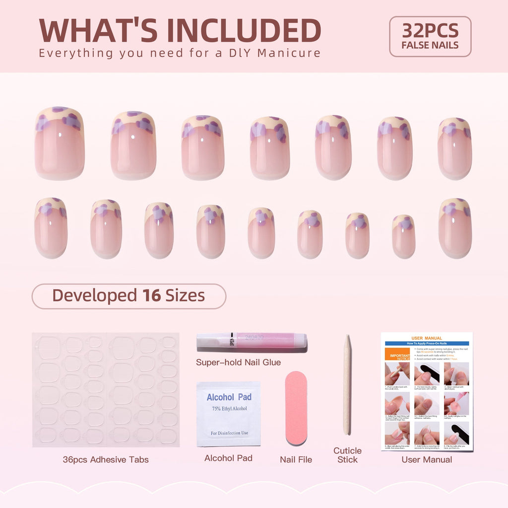 Sale Gel Press On Nails 16 Sizes-32 Pcs Kit XBPH1814