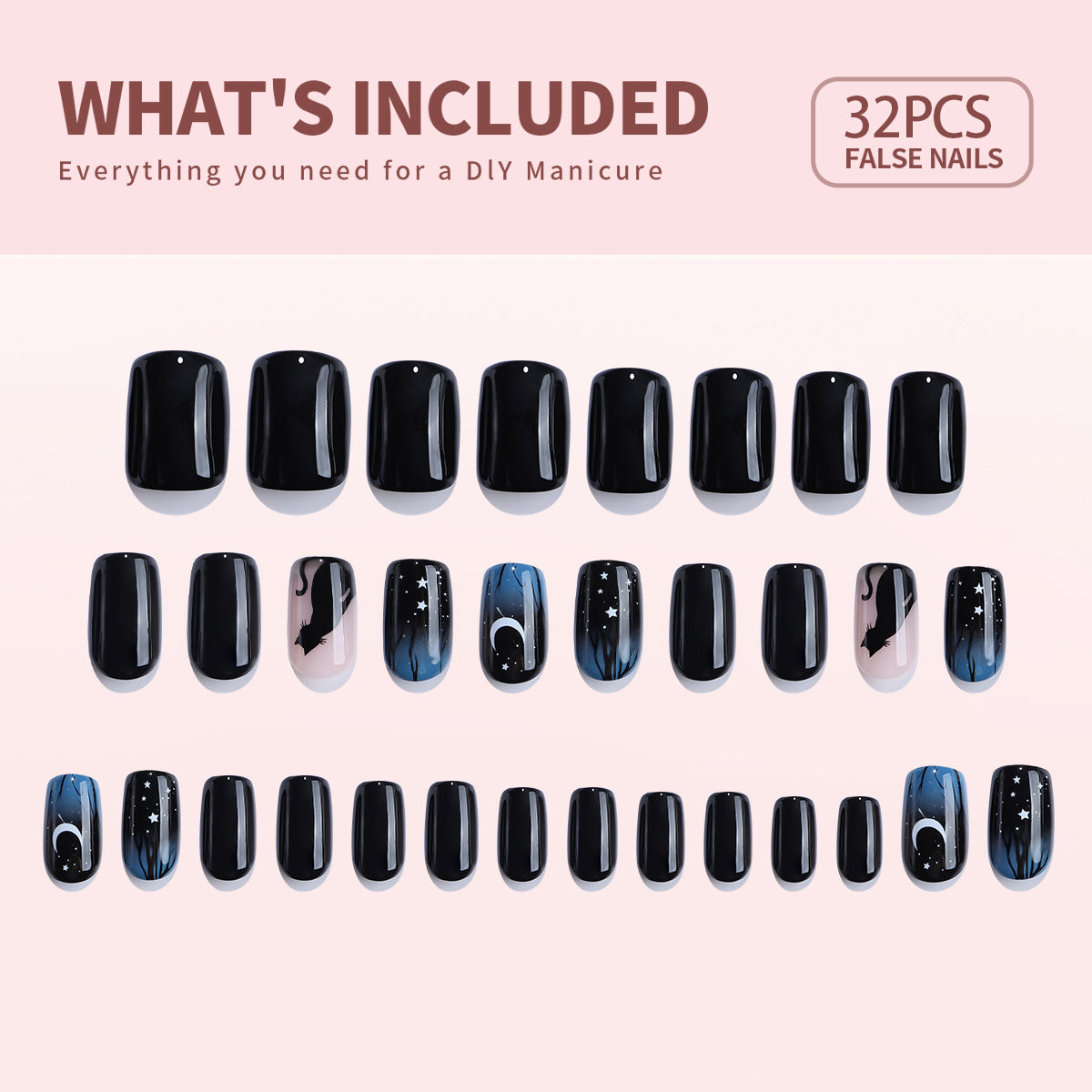 Gel Press On Nails 16 Sizes-32 Pcs Kit X004O2YVLP
