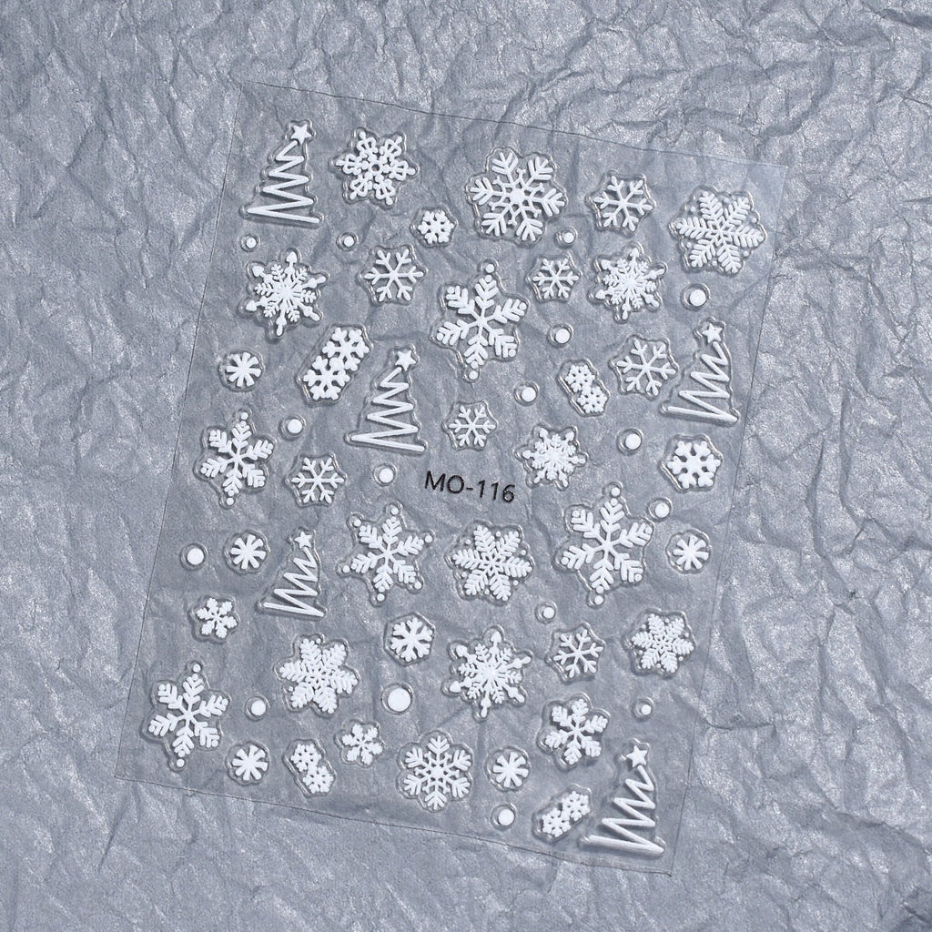 Nail Art Stickers Christmas Embossed Three-Dimensional Snowflake MO-116