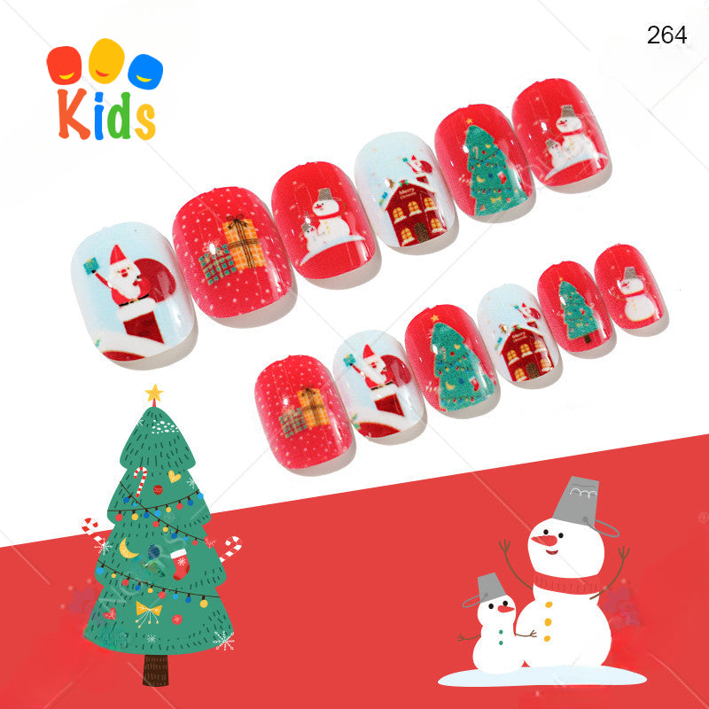 Mini Press On Nails For Kids 24Pcs-12 Size