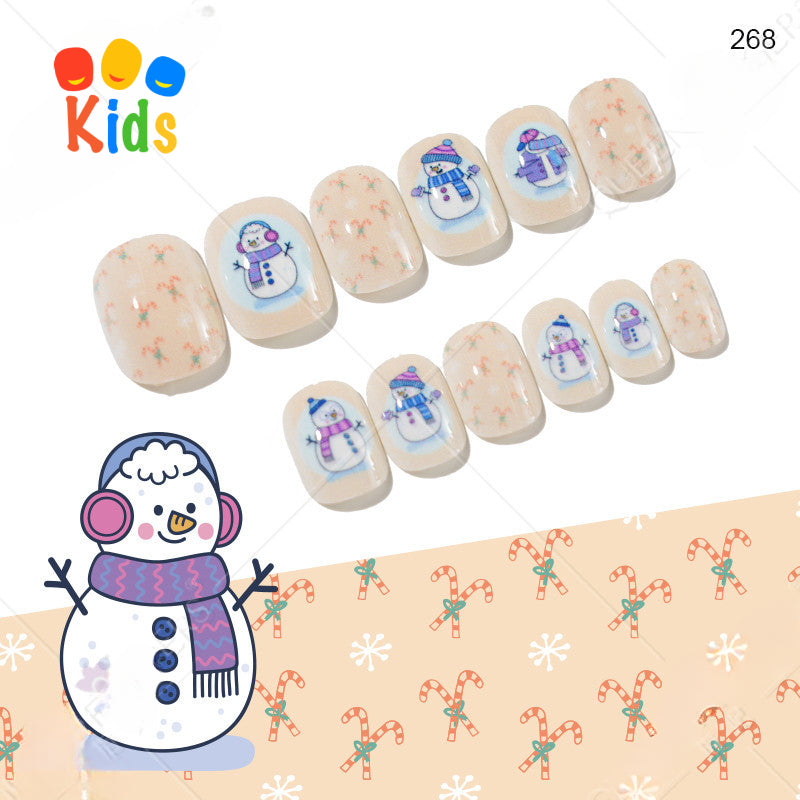 Mini Press On Nails For Kids 24Pcs-12 Size