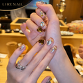 Blue Mosaic – Blue Crystal Press-On Nails