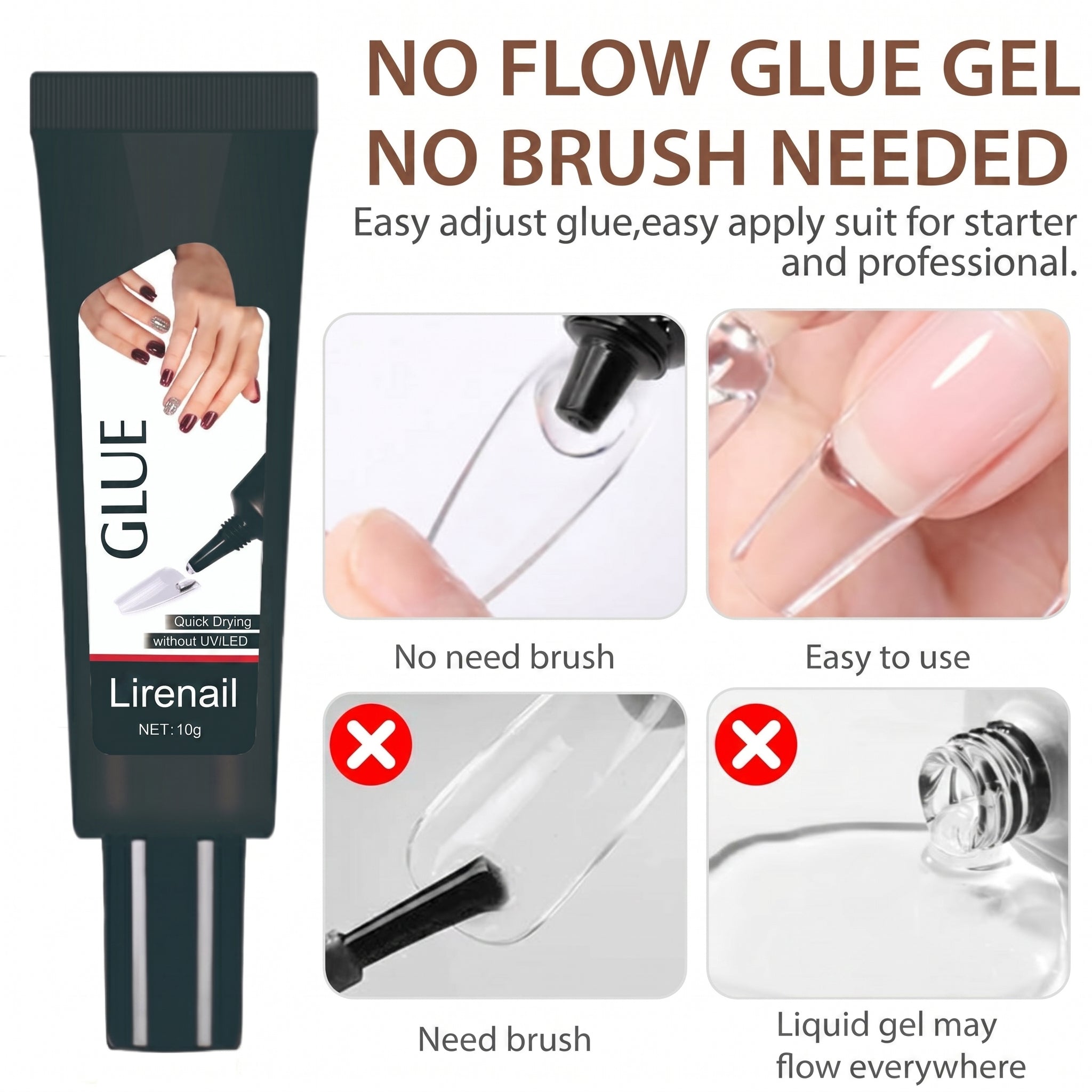 Semi solid glue New Upgrade Super Strong Quick drying with remover kit