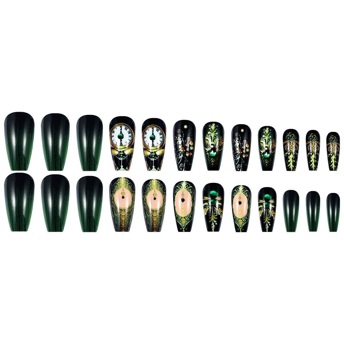 24pcs/Set Press On Nails BKS3141