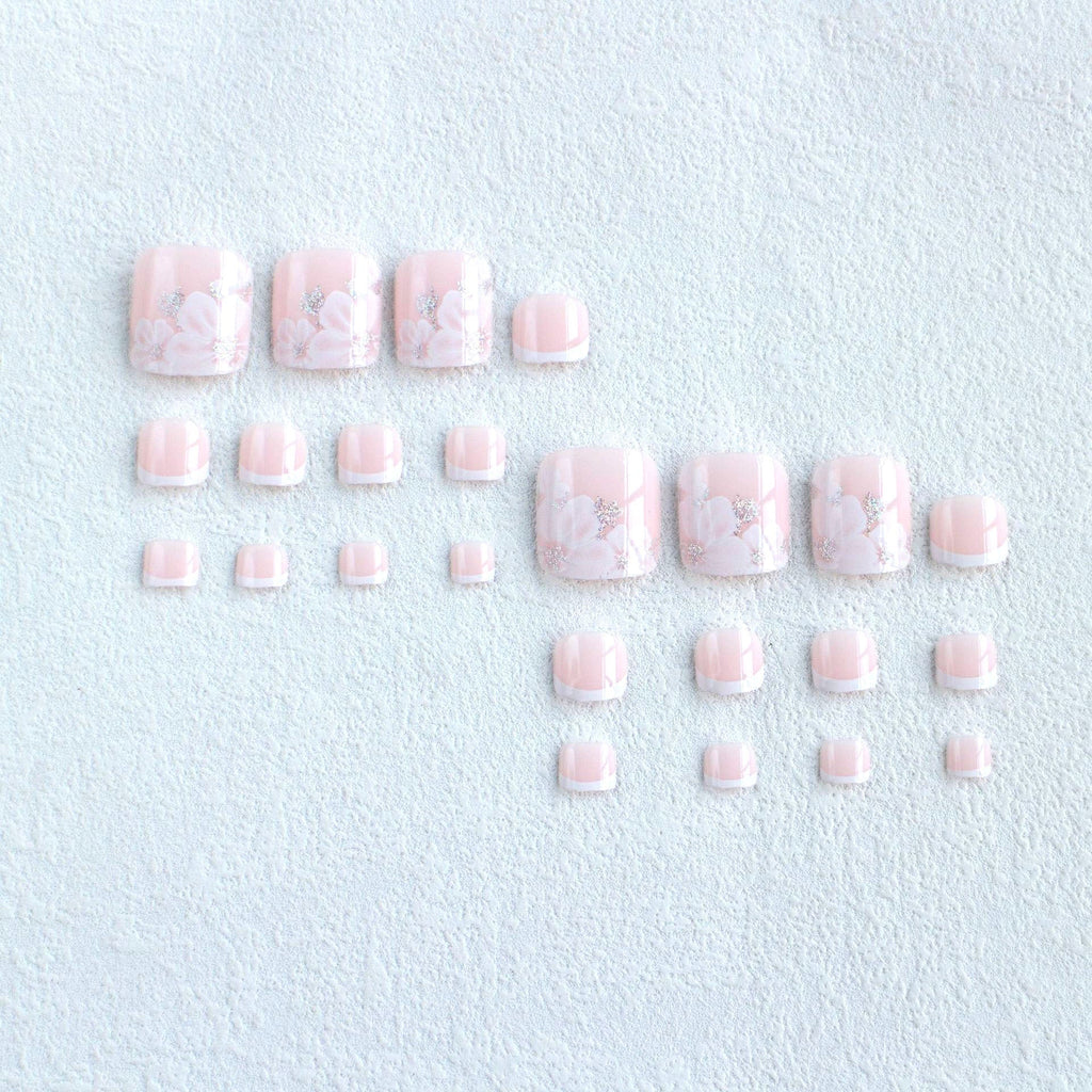 Sale Press On Toe nails Set 24 Pcs-12 Sizes /set X-0063