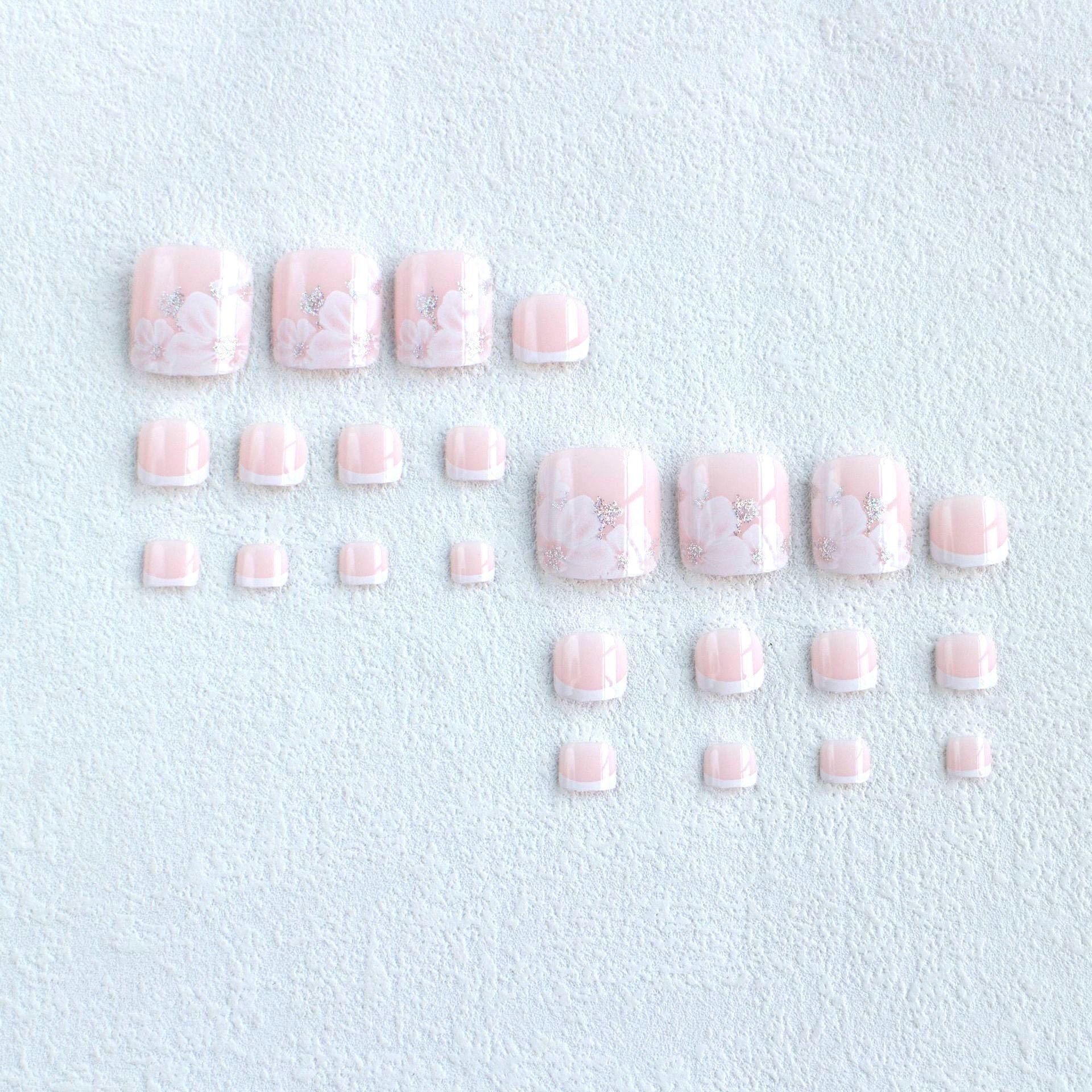 Sale Press On Toe nails Set 24 Pcs-12 Sizes /set X-0063