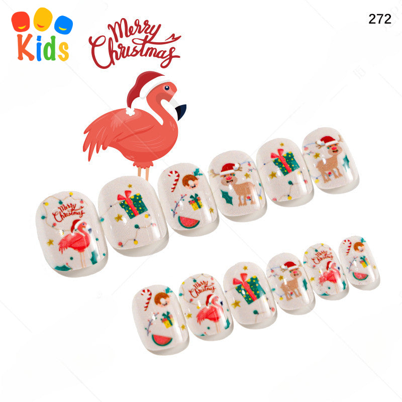 Mini Press On Nails For Kids 24Pcs-12 Size