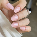 Apricot Whisper S Oval oval press-on nails