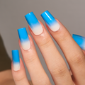 Arctic Fade long square press-on nails