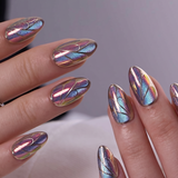 Designer s Pick | Aurora Wings S Almond almond press-on nails