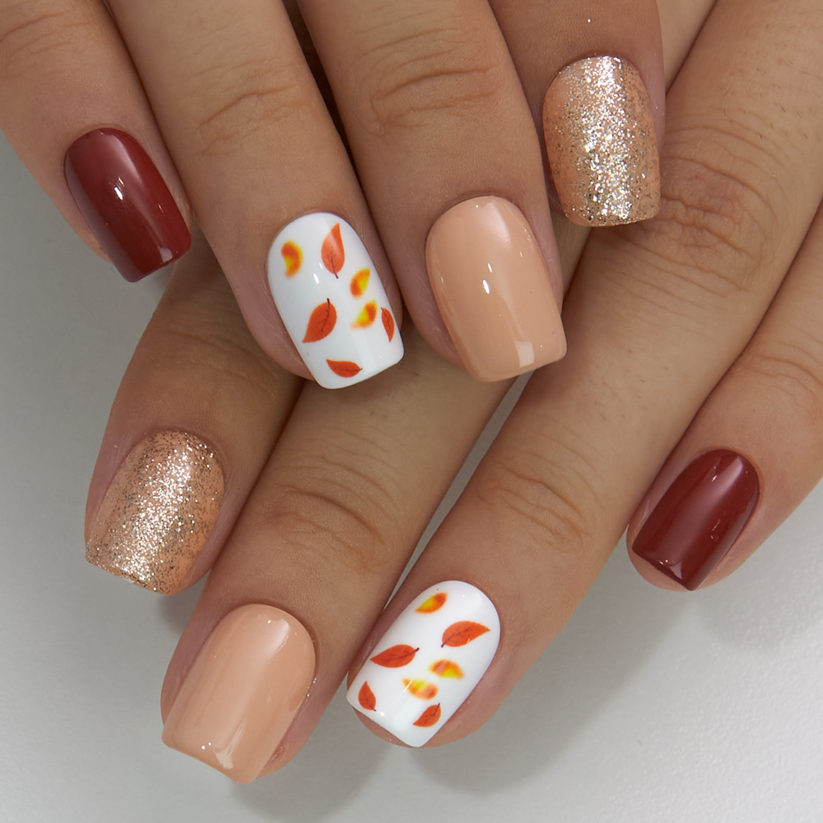 Autumn Whisper short squoval press-on nails