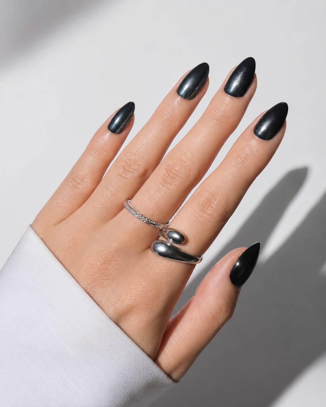 Black Metal Press-On Nails