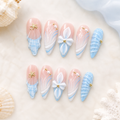 Pink Oval Short press-on nails by Lirenail - side view