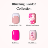 Blushing Garden Collection-Short Squoval short squoval press-on nails