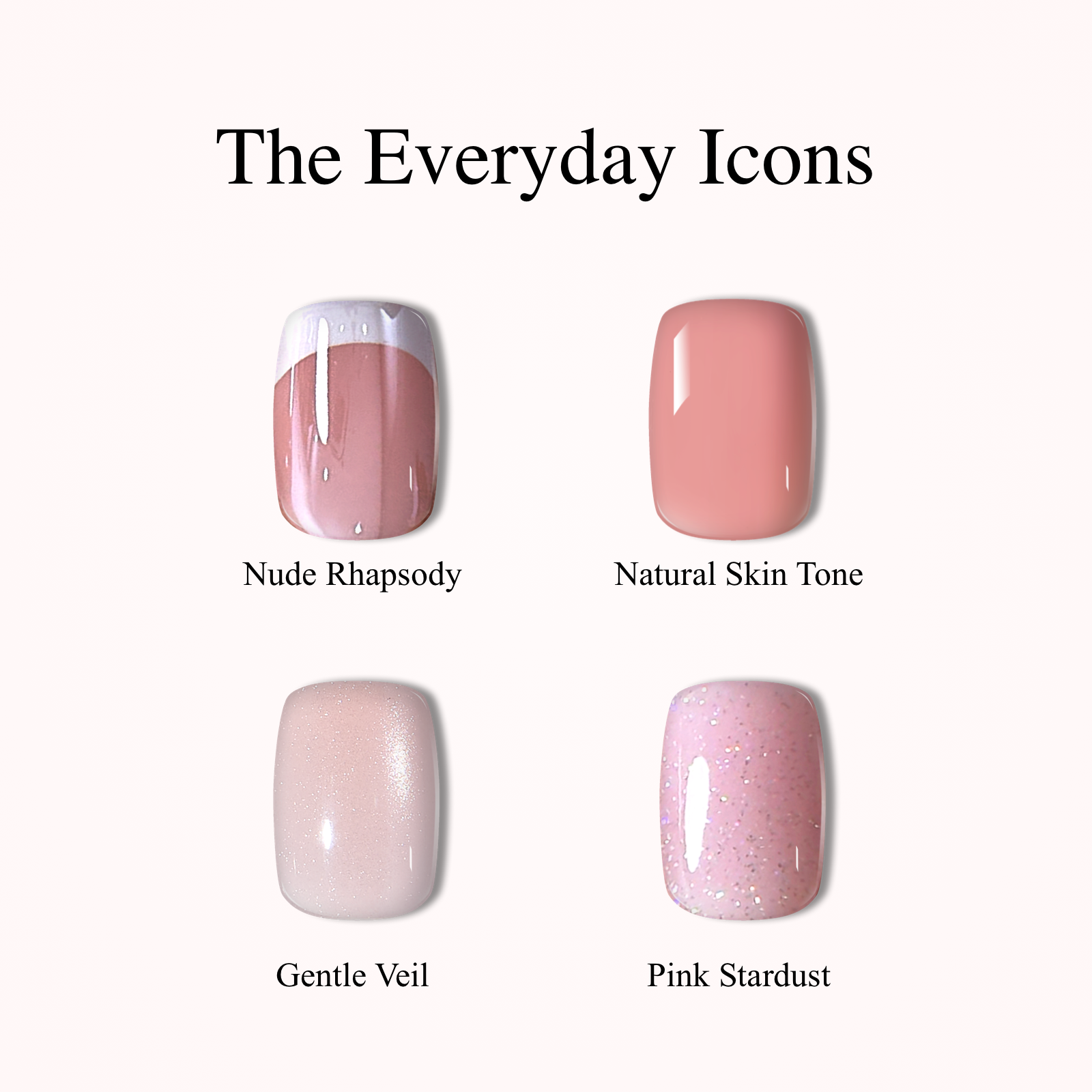 Blushing Garden Collection-Short Squoval short squoval press-on nails