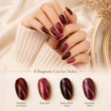 Red Oval press-on nails by Lirenail - front view