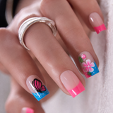 Butterfly Bloom S Square square press-on nails