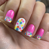 Candy Dot Dream short squoval press-on nails