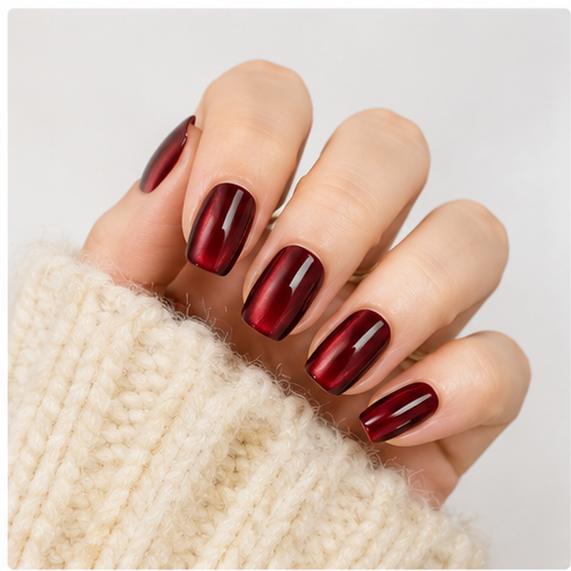 Cherry Red Cat Eye – Short Square