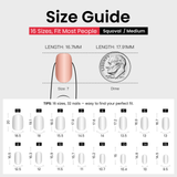 Classic French medium squoval press-on nail size guide