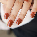 Cocoa Brick short squoval press-on nails
