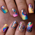 Color Whirl M Squoval squoval press-on nails