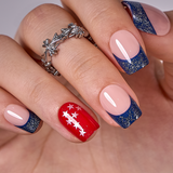 Colorful Stars short squoval press-on nails