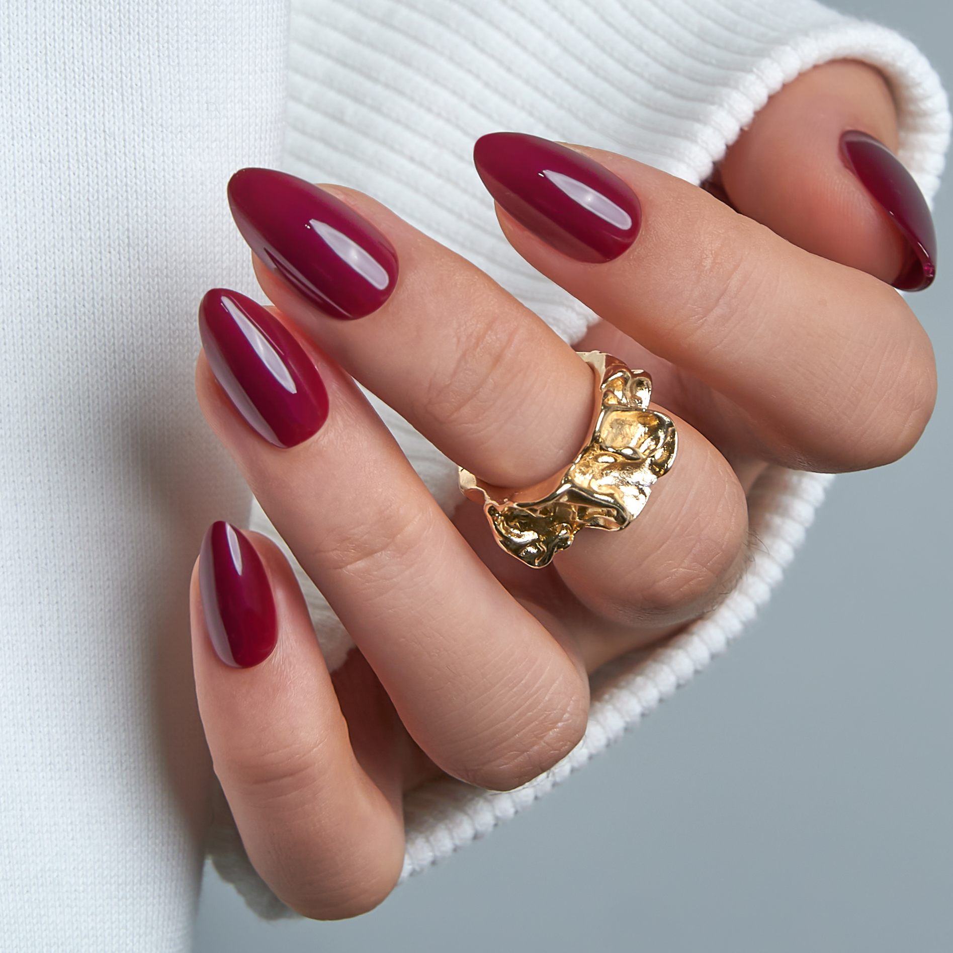 Crimson Gleam S Almond Ver. 2 almond press-on nails