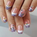 Designer S Pick Glitter Crown medium squoval press-on nails
