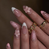 Designer s Pick | Petal Bloom M Almond short almond press-on nails