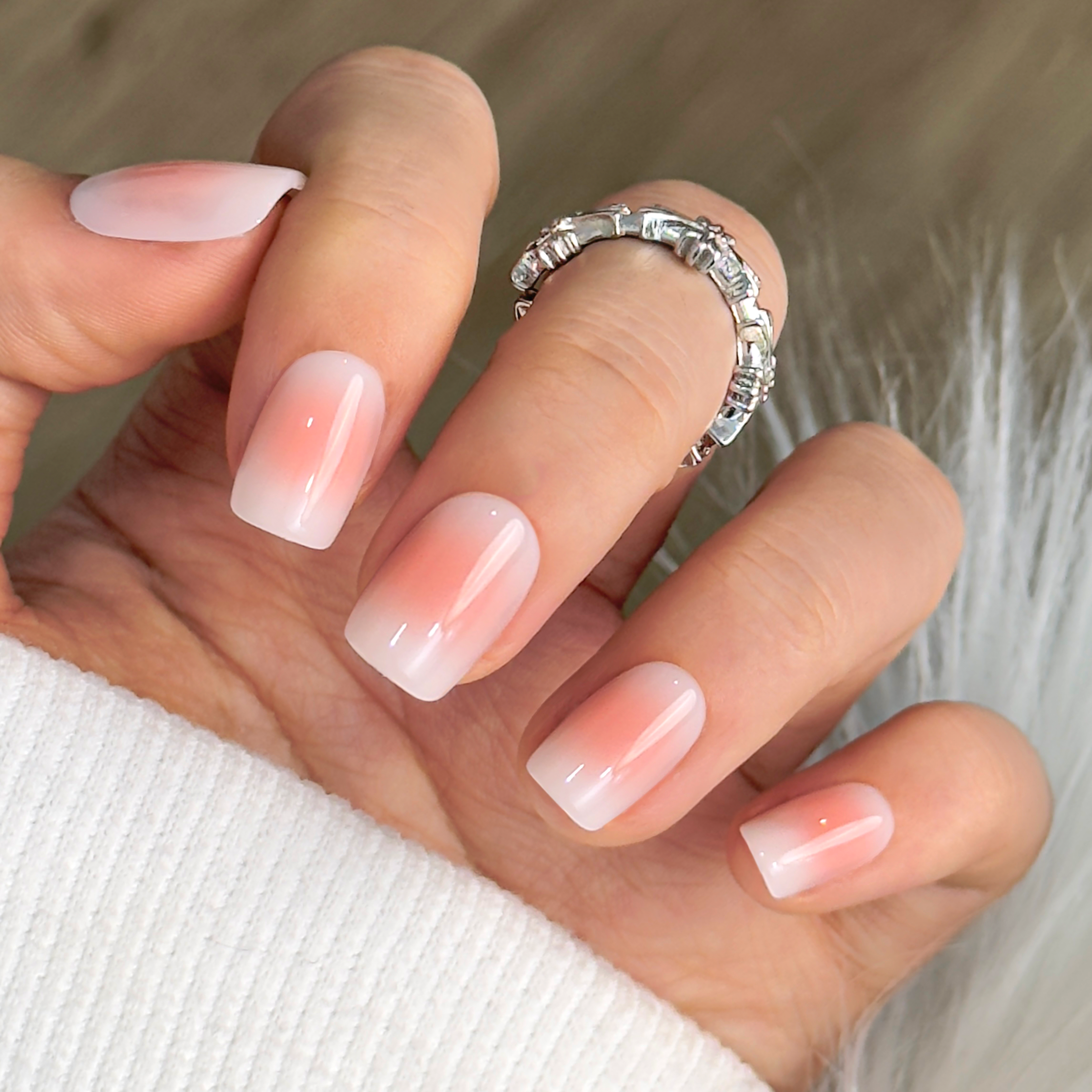 Dew Touch short squoval press-on nails