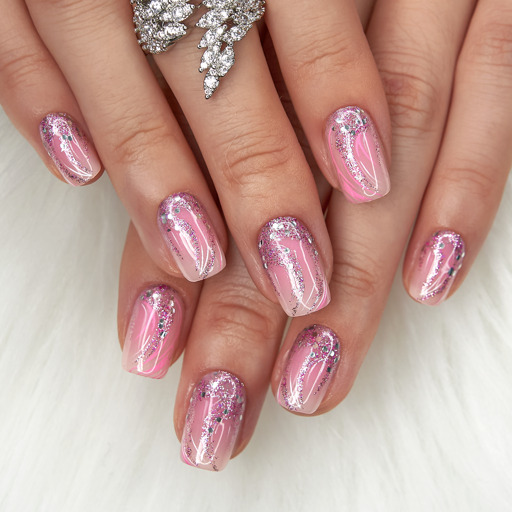 Dreamy Purple medium squoval press-on nails