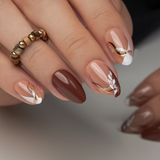Elegant Flow short almond press-on nails from the side