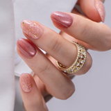 Ember Glow S Oval oval press-on nails