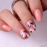 Floral Bloom short squoval press-on nails