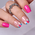Fluo Daisy short squoval press-on nails