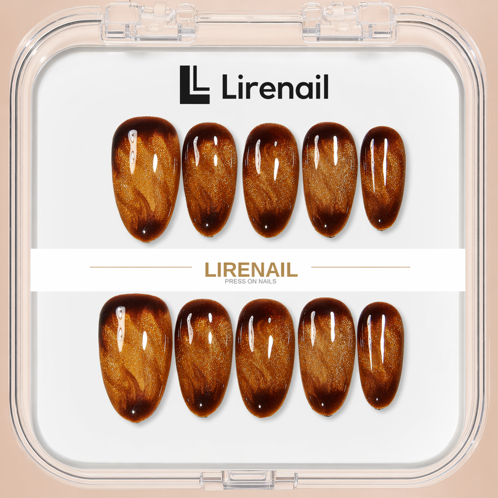 Handmade Amber Ember | Lirenail Press-On Nails