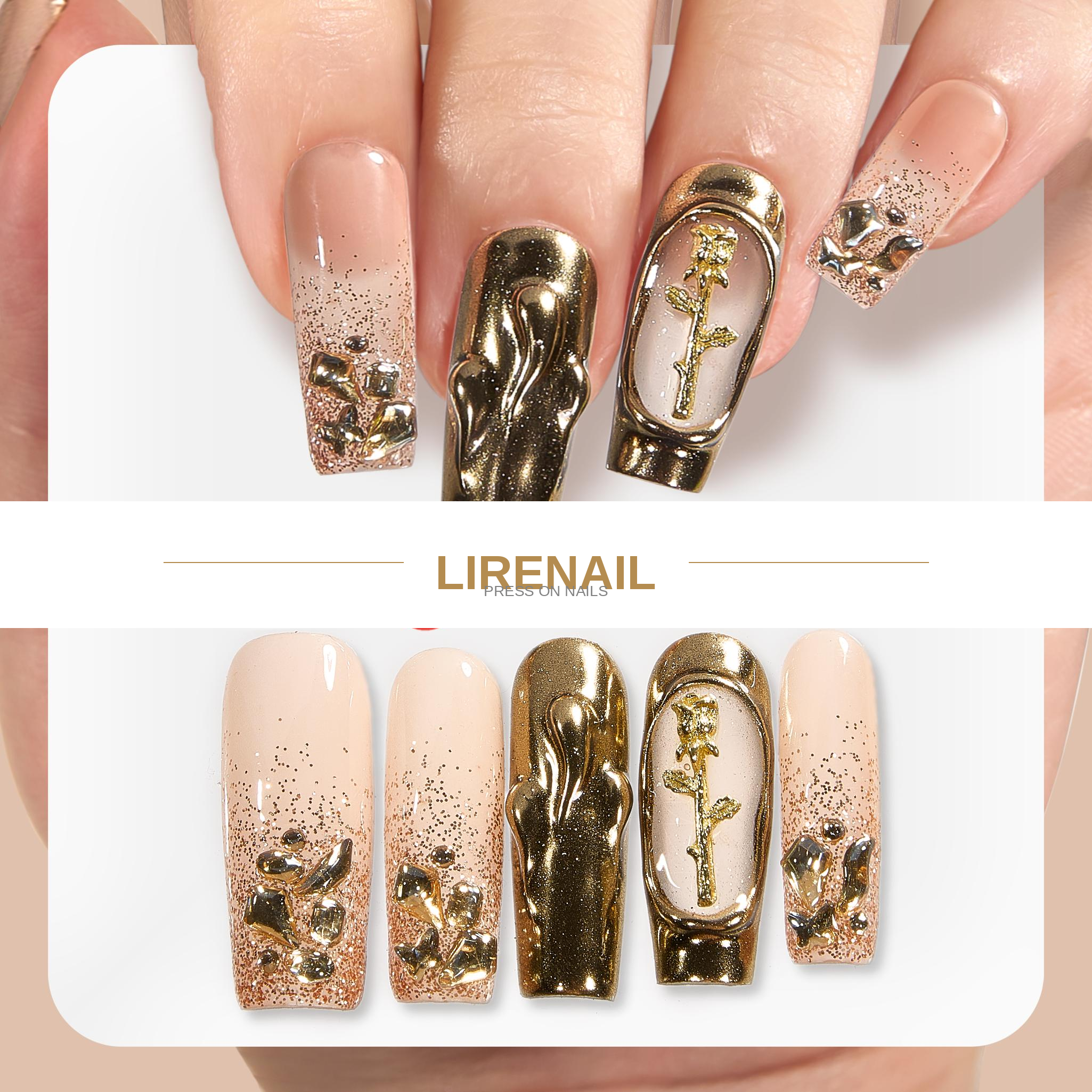 Handmade Molten Relic | Lirenail Press-On Nails