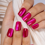 Hot Fuchsia short squoval press-on nails