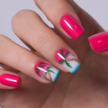 Island Glow short squoval press-on nails