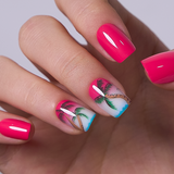 Island Glow short squoval press-on nails
