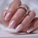 Ivory Wave S Almond short almond press-on nails