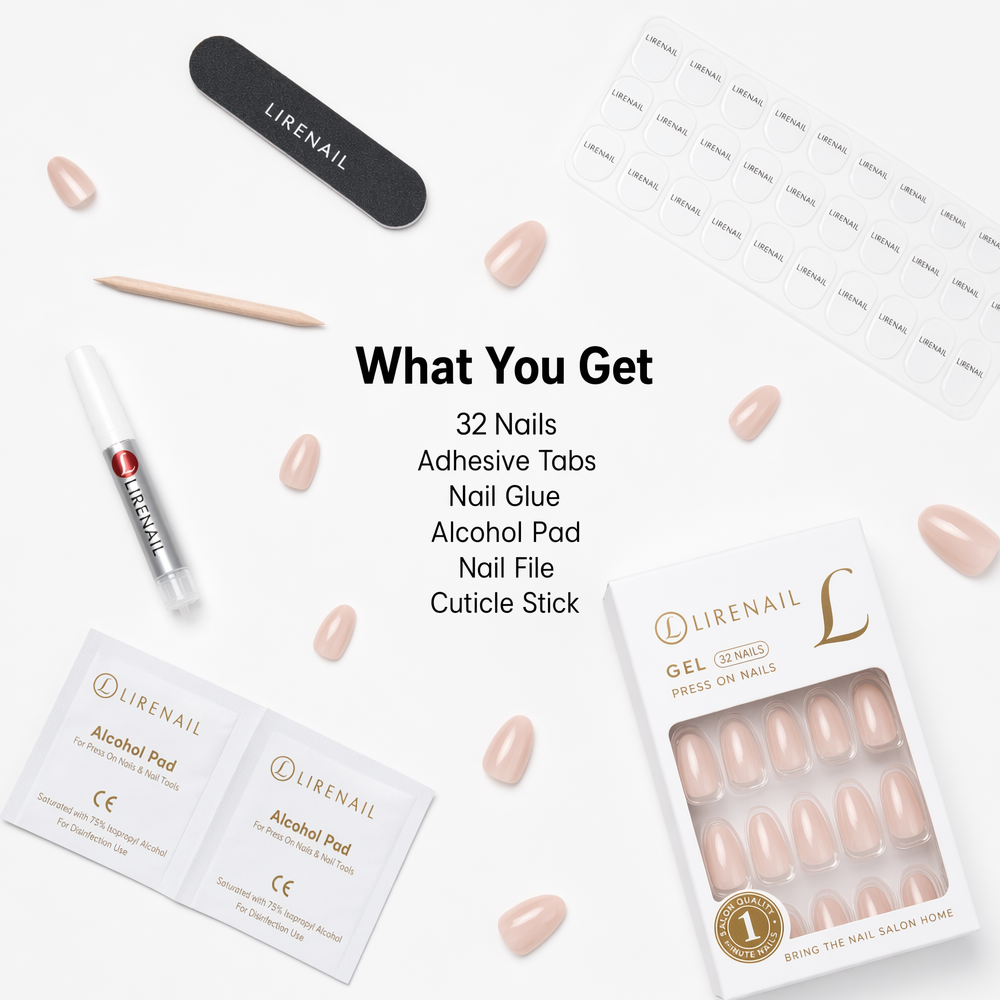 Ivory Wave S Almond short almond press-on nails