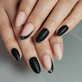 Matte Night short almond Ver 2 nail detail