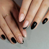 Matte Night short almond Ver 2 press-on nails product view
