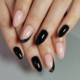 Matte Night short almond Ver 2 press-on nails product view