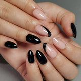 Matte Night short almond Ver 2 press-on nails product view
