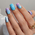 Mermaid Wave S Squoval Style 2 squoval press-on nails