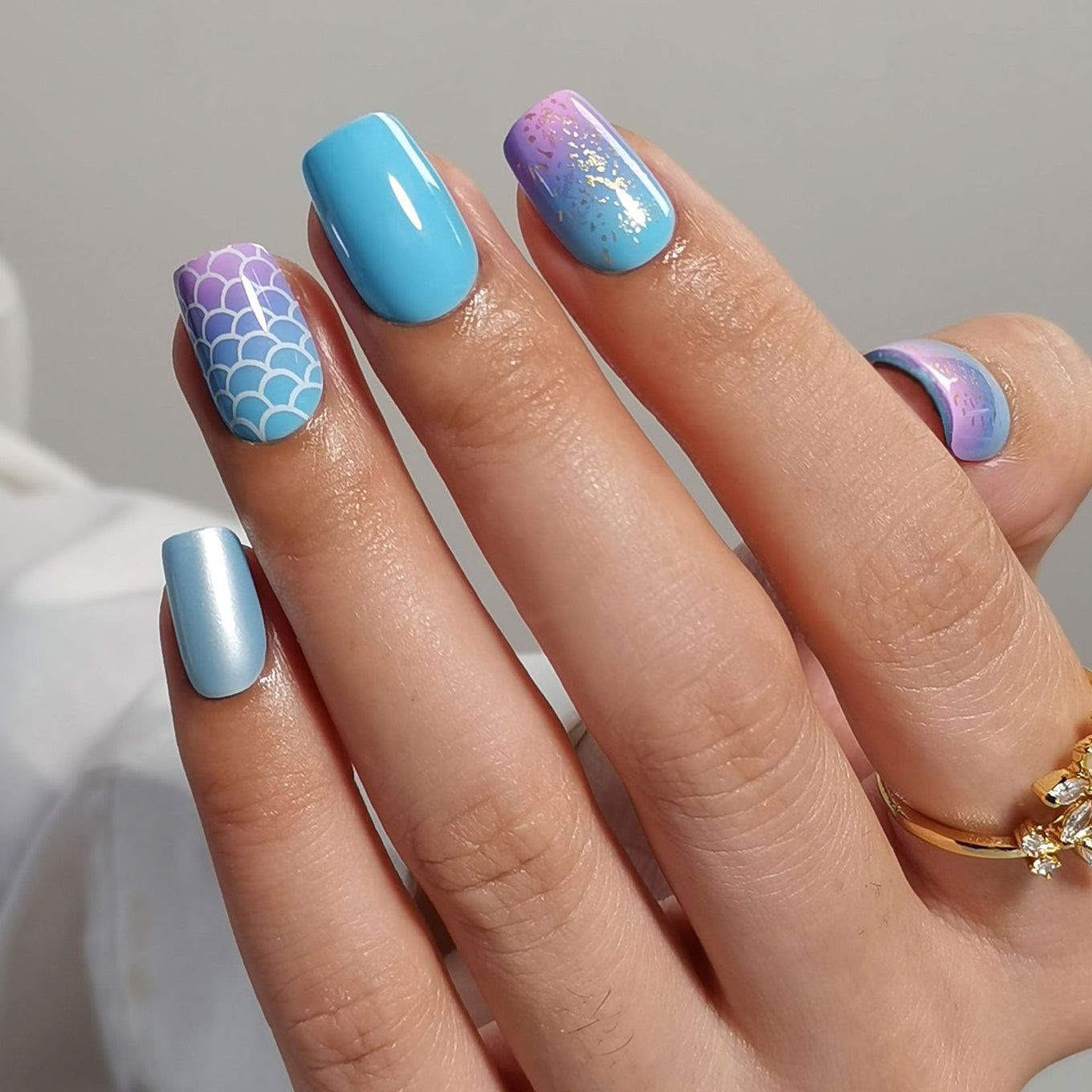 Mermaid Wave – S Squoval – Style 2