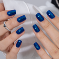 Midnight Chrome S Squoval squoval press-on nails